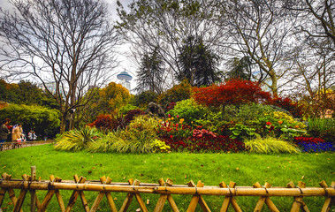 Traditional Chinese City Garden Park.