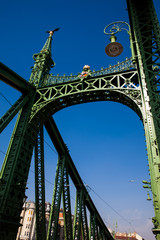 Liberty Bridge or Freedom Bridge over the Danube river in Budapest