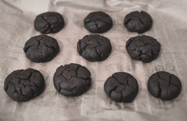 Dark organic chocolate soft cookies