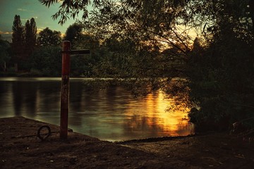 unnatural sunset on the water