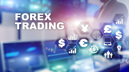 Forex Trading. Graphic concept suitable for financial investment or Economic trends. Business background.