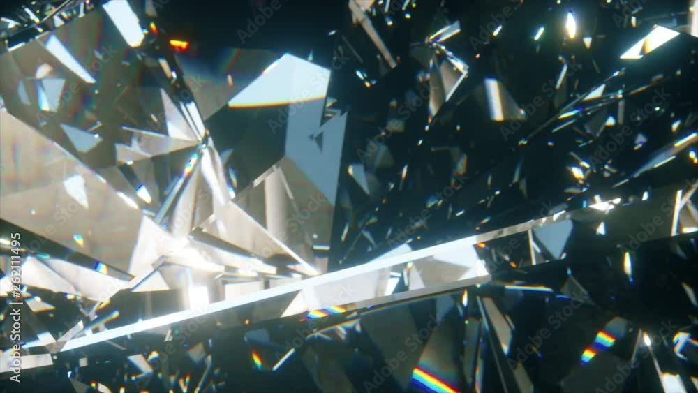 Poster beautiful slowly rotating diamond. seamless loop 4k cg 3d animation, nice looping abstract backgroun