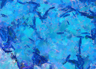 Oil pastel drawing. Abstract color background. Fine art print. Impressionism style abstraction. Modern surrealism painting. Good as wall decor poster. Stock. Surreal design. Handmade texture template.