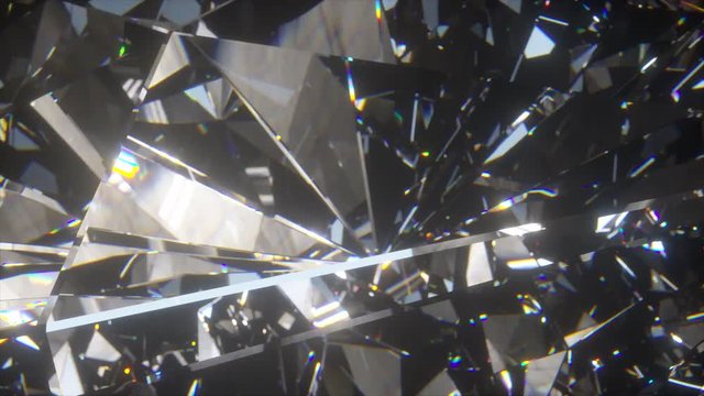 Beautiful slowly rotating diamond. Seamless loop 4k cg 3d animation, nice looping abstract background.