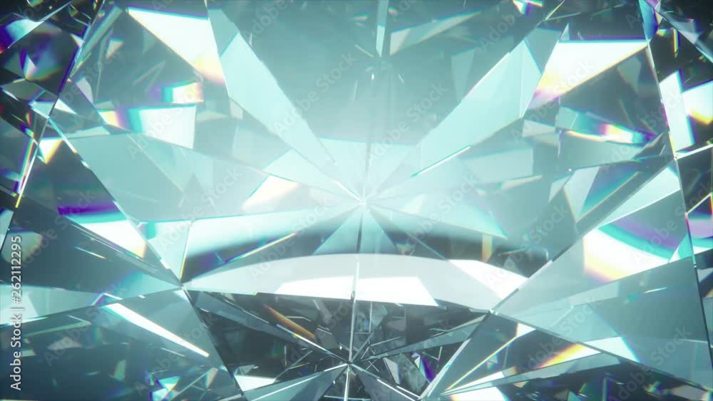 Poster beautiful slowly rotating diamond. seamless loop 4k cg 3d animation, nice looping abstract backgroun