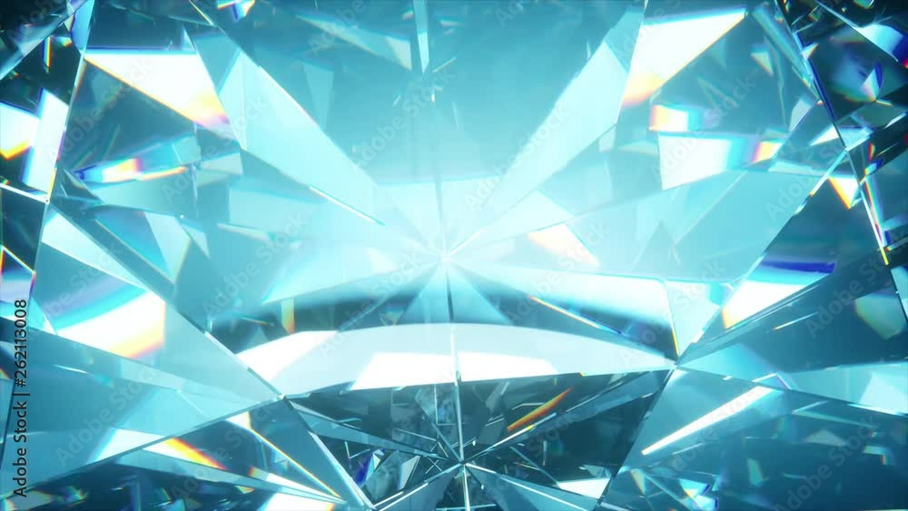 Poster beautiful slowly rotating diamond. seamless loop 4k cg 3d animation, nice looping abstract backgroun