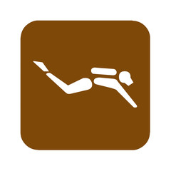 Brown scuba diving recreational sign 