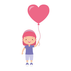 happy girl with balloon