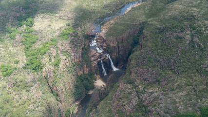 Aerial view of Twin falls hidden in the middle of Kakadu national park, Australia © Michaela