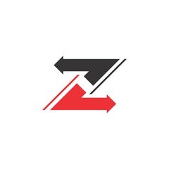 Letter Z with back and forth arrow logo design