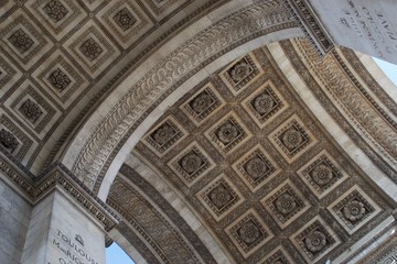 Details of roof of Arc de Triomphe, Paris, France