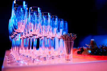 empty champagne glasses