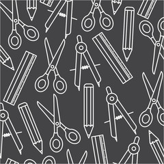 pattern of ruler and scissors tool icon