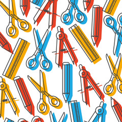 pattern of ruler and scissors tool icon