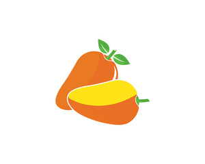 Mango in flat style. Mango vector logo.
