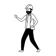 contractor man worker with helmet