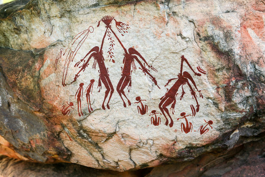 Indigenous aboriginal rock art in Australia's Kimberley region just out of Kalumburu