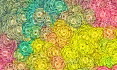 Abstract texture background. Digital painting in Vincent Van Gogh style artwork. Hand drawn artistic pattern. Modern art. Good for printed pictures, postcards, posters or wallpapers and textile print.