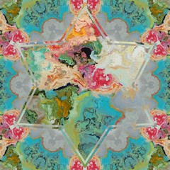 Fototapeta premium Watercolor background. Abstract art. Creative print pattern. Graphic design production. Pastel colors.