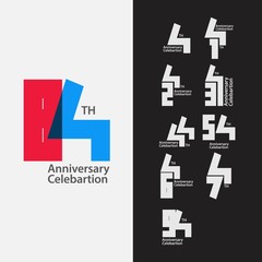 94 th Anniversary Set Celebration Vector Template Design Illustration