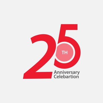 25 th Anniversary Celebration Vector Template Design Illustration