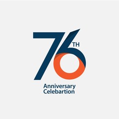 76 th Anniversary Celebration Vector Template Design Illustration - obrazy, fototapety, plakaty