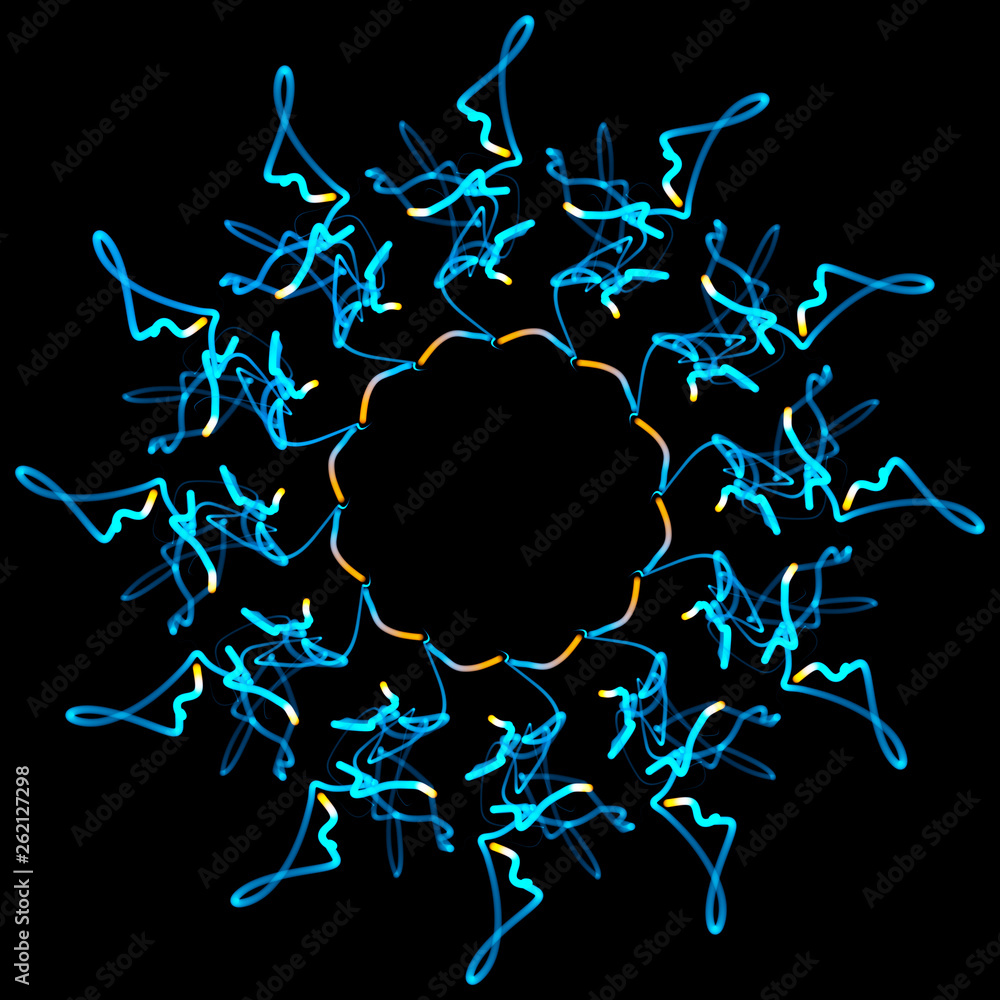 Poster abstract graphic structure of many glowing lines and particles. futuristic connection concept. creat
