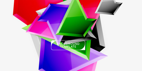 Triangular low poly background design, multicolored triangles. Vector