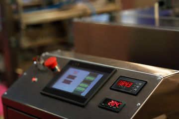 touch screen control panel of industrial equipment