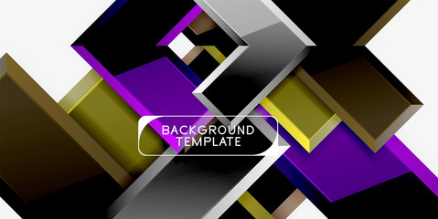 Glossy modern geometric background, abstract arrows composition