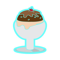 Isolated ice cream sundae. Vector illustration design