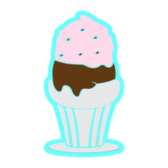Isolated ice cream sundae. Vector illustration design