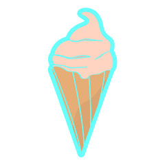 Isolated ice cream cone. Vector illustration design
