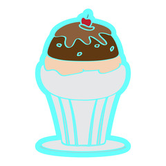 Isolated ice cream sundae. Vector illustration design