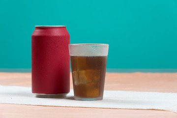 red soda can