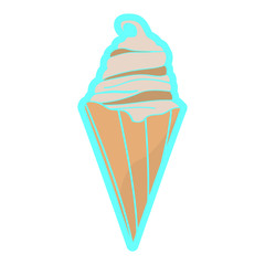 Isolated ice cream cone. Vector illustration design