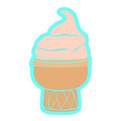 Isolated ice cream cone. Vector illustration design