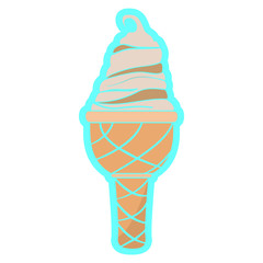 Isolated ice cream cone. Vector illustration design