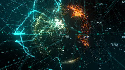 Network big data security cloud computing Internet of things IOT and information technology - conceptual 3D render