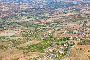 Fototapeta na wymiar hills of San Marino aerial view
