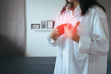 Asian woman having or symptomatic reflux acids,Gastroesophageal reflux disease,Because the...