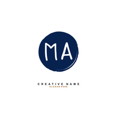 M A MA Initial logo template vector