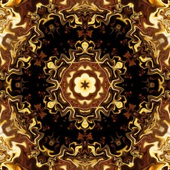 Liquid gold effect oil painting artwork. Creative luxury design. Golden colors pattern background.