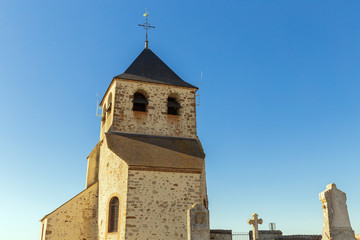 Fototapeta na wymiar Church Saint-Hilaire in Saint-Hilaire-sous-Romilly, France