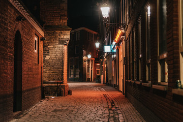 Red light district in Amsterdam, Netherlands. Capital of udult and sex tourism