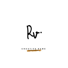 R V RV Initial logo template vector