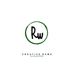 R W RW Initial logo template vector