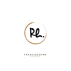 R H RH Initial logo template vector