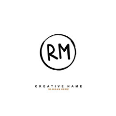R M RM Initial logo template vector