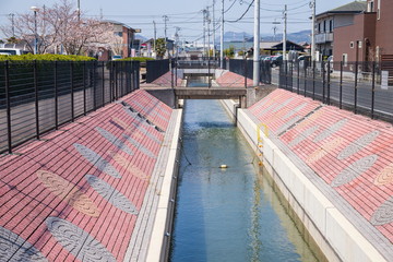 Canal in the city ,Shikoku,Japan